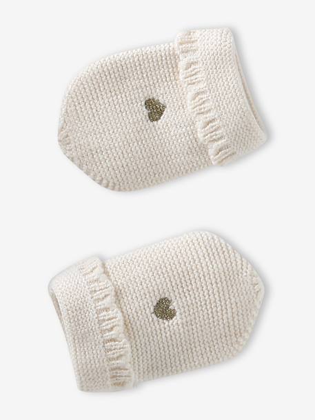 Ensemble bébé fille tricot bonnet snood moufles écru - vertbaudet enfant 