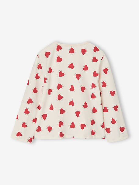 T-shirt manches longues fille écru+gris+marine - vertbaudet enfant 
