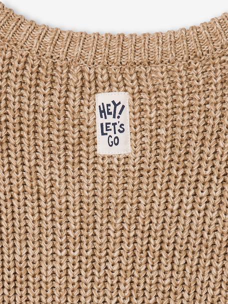 Pull col rond garçon beige chiné - vertbaudet enfant 