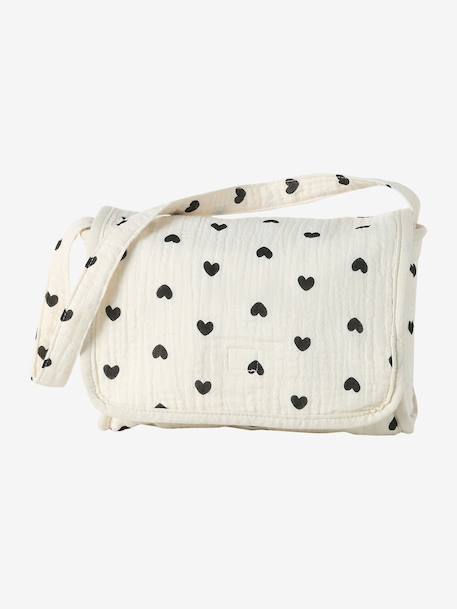 Sac à langer poupon personnalisable + couche + bavoir écru+noir+rouge - vertbaudet enfant 
