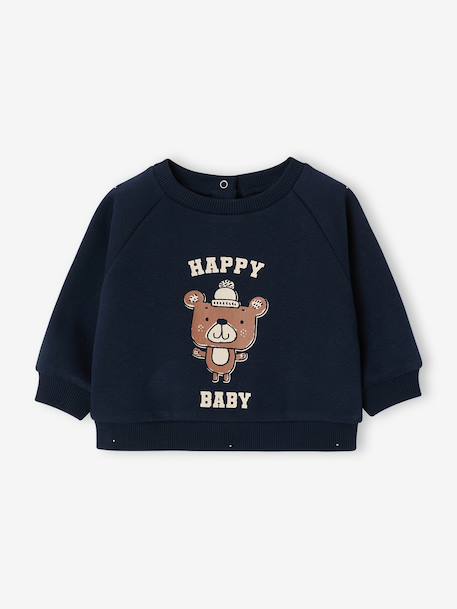 Sweat bébé manches longues marine+ocre - vertbaudet enfant 
