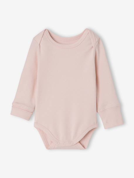 Set van 3 babyrompers met lange mouwen rozen - vertbaudet enfant 