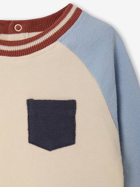 T-shirt manches longues bébé garçon bleu grisé+vanille - vertbaudet enfant 