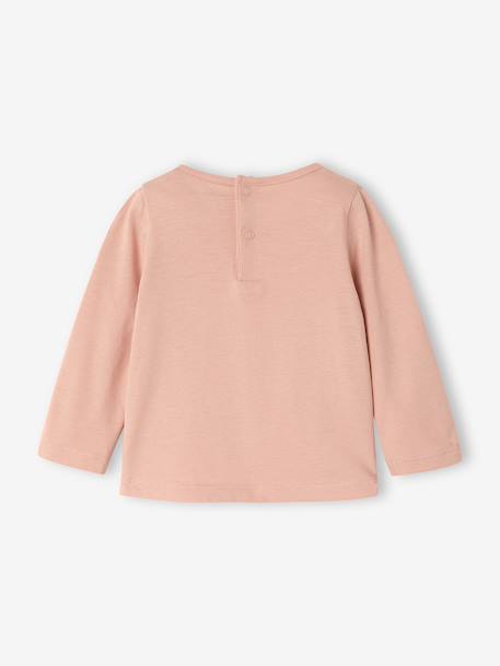 T-shirt manches longues bébé fille rose poudré+vanille - vertbaudet enfant 
