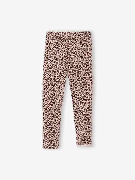 Legging fille doublé maille polaire bois de rose+chocolat+encre+gris foncé+gris imprimé+marron imprimé - vertbaudet enfant 