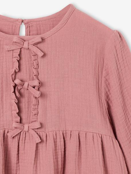 Blouse manches longues fille blush+écru - vertbaudet enfant 