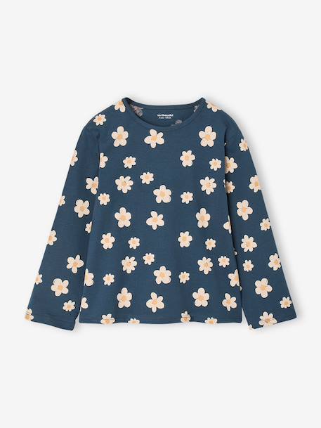 Meisjes T-shirt met lange mouwen ecru+grijs+marineblauw - vertbaudet enfant 