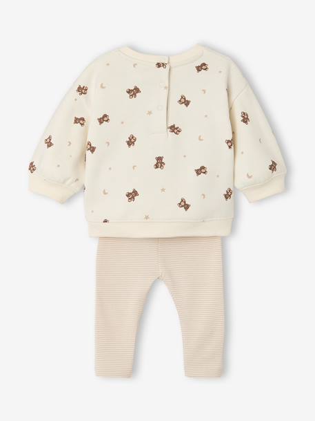 Ensemble sweat et pantalon bébé garçon écru - vertbaudet enfant 