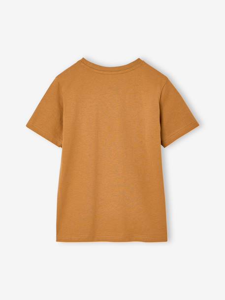 Set van 3 T-shirt met korte mouwen karamel+marineblauw+pecannoot+saliegroen - vertbaudet enfant 