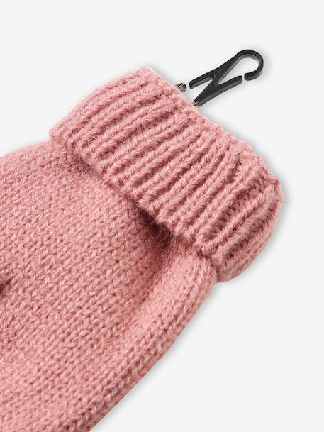 Ensemble fille tricot bonnet, snood et mitaines rose - vertbaudet enfant 