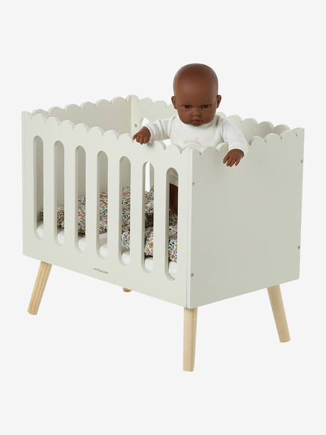 Houten poppenbed met geschulpte rand FSCÂ® wit - vertbaudet enfant 