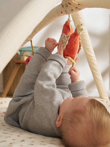 Tapis d'éveil avec arches et rebord beige+blanc+orange+rouge - vertbaudet enfant 