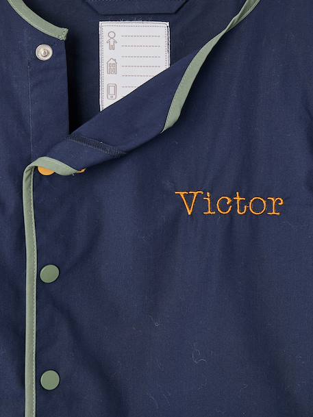 Tablier garçon personnalisable 'Cool school' bleu+bleu foncé - vertbaudet enfant 