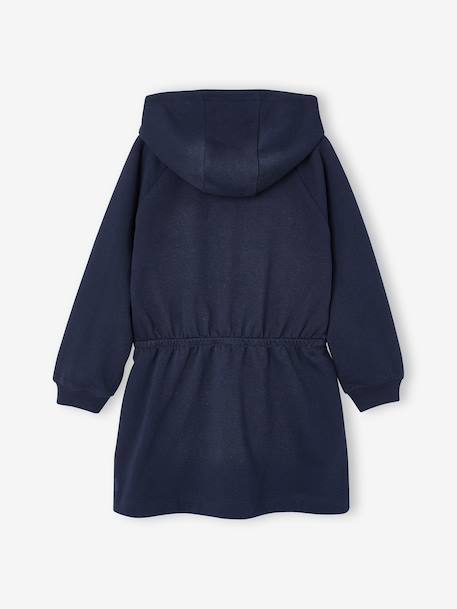 Robe courte à capuche fille gris chiné+marine+vert - vertbaudet enfant 