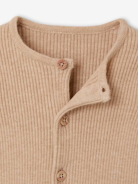 Ensemble bébé mixte gilet pantalon en tricot beige+blanc+vert d'eau+vert sauge - vertbaudet enfant 