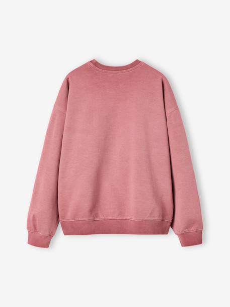 Sweater met print voor meisjes ecru+oudroze - vertbaudet enfant 