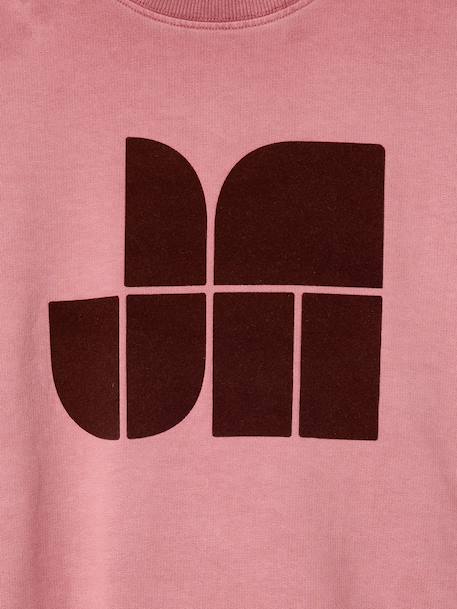 Sweat fille manches longues écru+vieux rose - vertbaudet enfant 