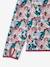Sweat sport zippé matière technique fille motifs fleurs anthracite+écru+vert imprimé+vieux rose - vertbaudet enfant 