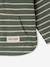 Gestreept T-shirt met capuchon jongensbaby groen+ijsblauw+terracottategel+zandbeige - vertbaudet enfant 