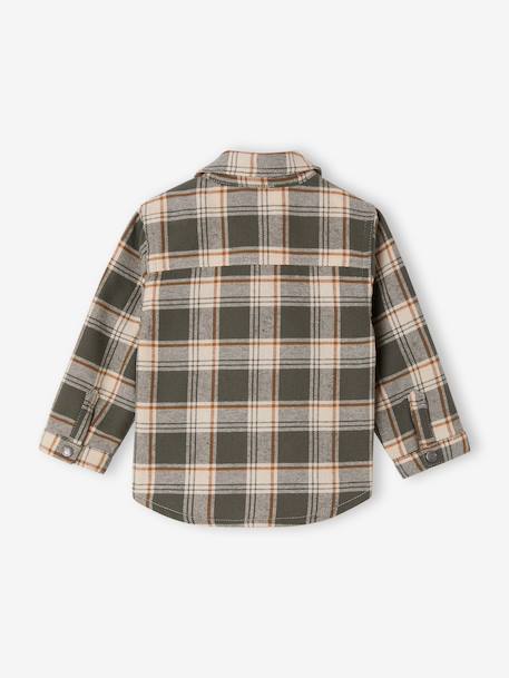 Chemise flanelle bébé à carreaux kaki+marine - vertbaudet enfant 