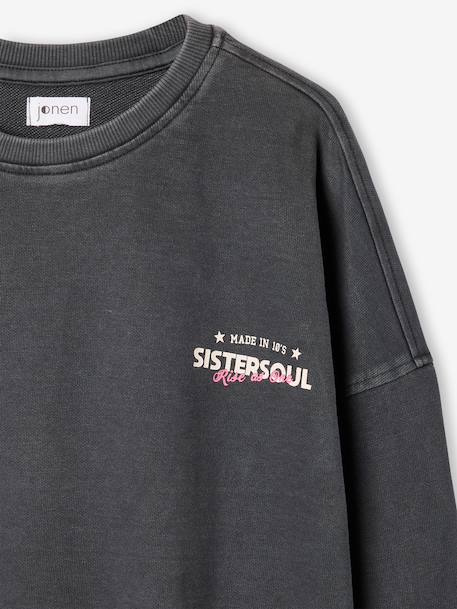 Sweat fille manches longues anthracite - vertbaudet enfant 