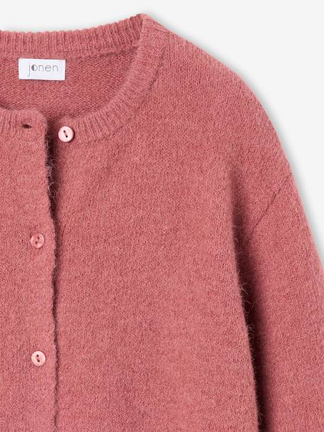 Gilet fille manches longues chocolat+vieux rose - vertbaudet enfant 