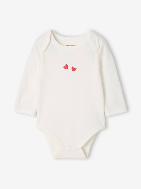 Lot de 3 bodies manches longues bébé écru - vertbaudet enfant 