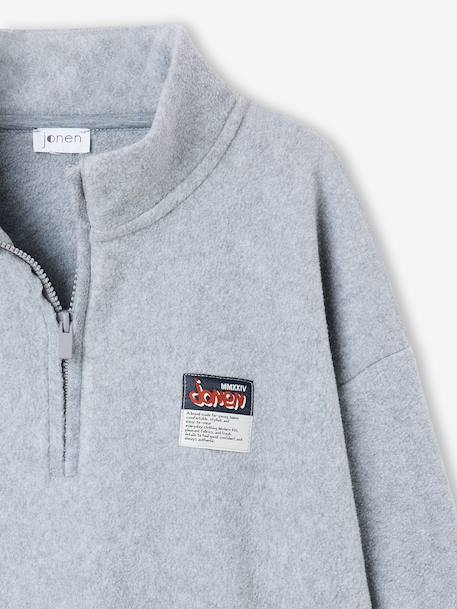 Sweat polaire garçon col montant gris chiné - vertbaudet enfant 