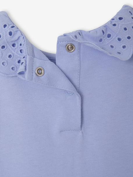T-shirt bébé col brodé manches longues beige clair+bleu+rayé marine+rayé rouge - vertbaudet enfant 