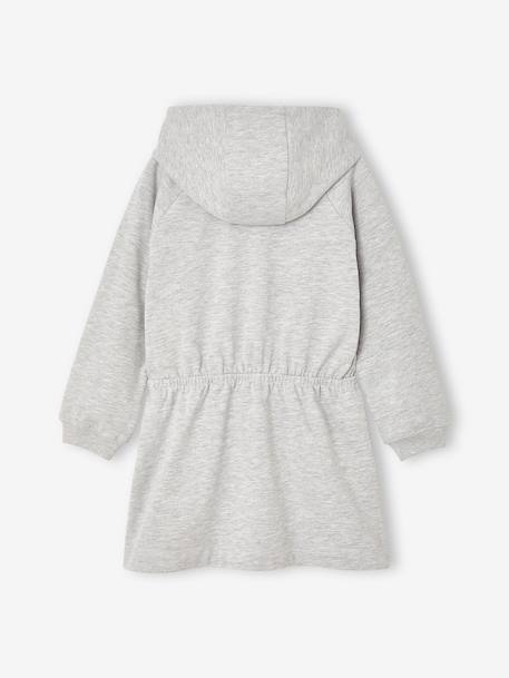 Robe courte à capuche fille gris chiné+marine+vert - vertbaudet enfant 
