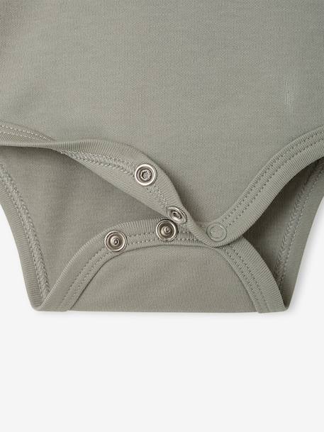 Lot de 2 bodies naissance manches longues cappuccino+rose pâle+vert sauge - vertbaudet enfant 