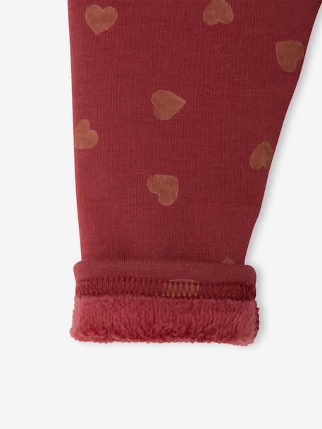 Legging bébé doublé en maille polaire bleu nuit+rose poudré+terracotta - vertbaudet enfant 