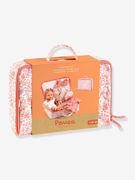 Koffer van Vanille, pop + accessoires DJECO blauw+rozen+wit - vertbaudet enfant 