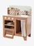 Cuisine en bois FSC® avec accessoires caramel+écru+rose+vert sauge - vertbaudet enfant 