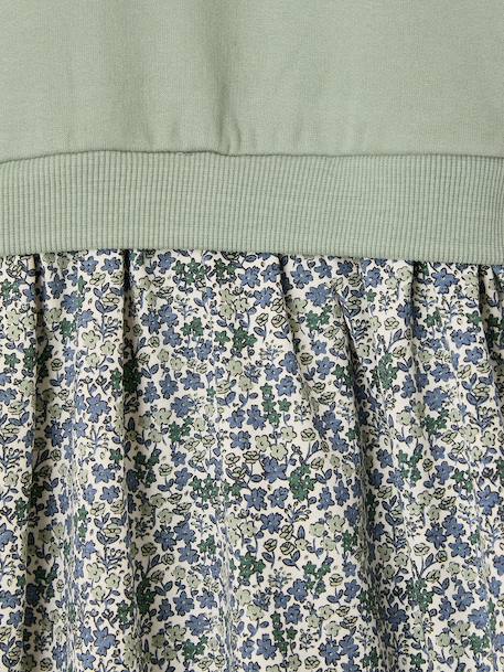 Robe bi-matière fille anthracite+écru+mauve+vert sauge - vertbaudet enfant 