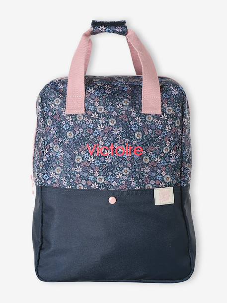 Personaliseerbare polyester rugzak donkerblauw - vertbaudet enfant 