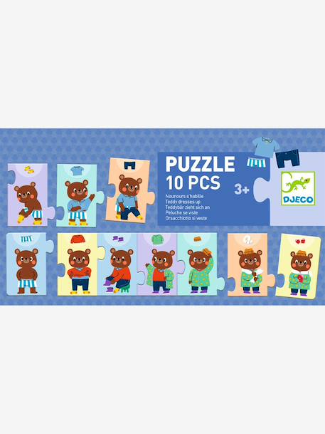 Puzzle frise Nounours s'habille bleu - vertbaudet enfant 