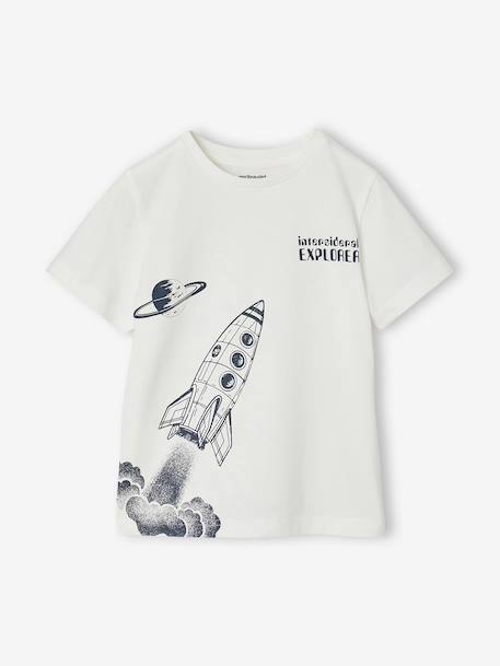 Jongens T-shirt met korte mouwen ecru - vertbaudet enfant 