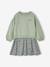Robe bi-matière fille anthracite+écru+mauve+vert sauge - vertbaudet enfant 