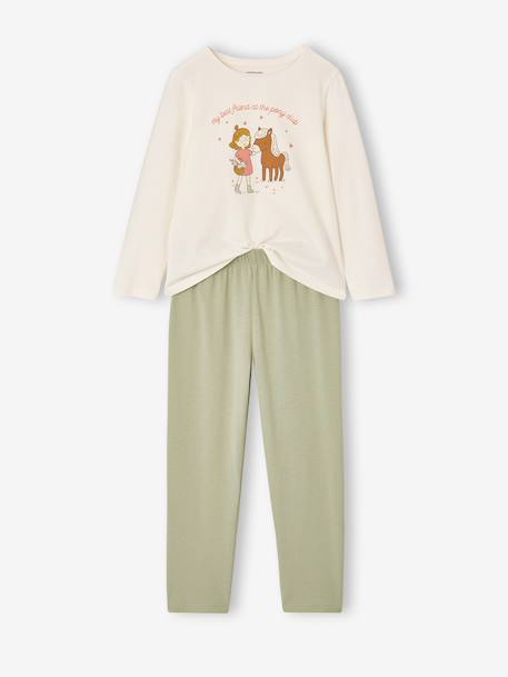 Lot 2 pyjamas fille vert sauge - vertbaudet enfant 