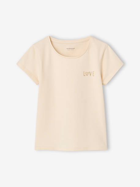 Lot de 3 T-shirts manches courtes fille beige - vertbaudet enfant 