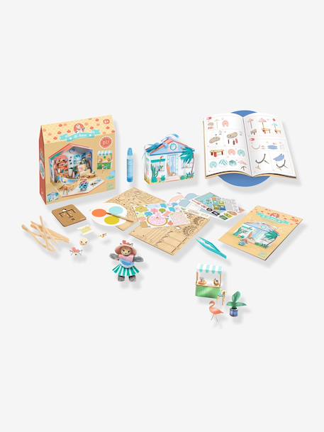 Creatieve set Mi house DJECO groen+rood+rozen - vertbaudet enfant 