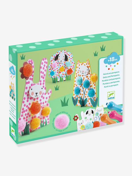 Activiteitenkoffer met stippen en pompons groen - vertbaudet enfant 