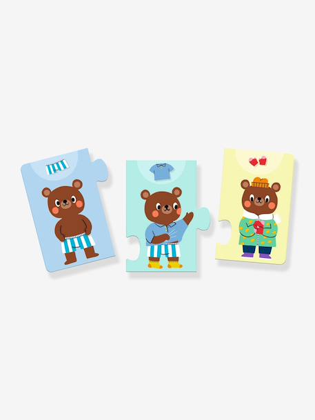 Puzzel met rand Teddy kleedt zich aan blauw - vertbaudet enfant 