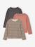 Lot de 3 T-shirts manches longues fille écru+encre+vanille - vertbaudet enfant 