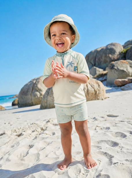 Bébé-Ensemble de bain T-shirt anti-UV + short + bob bébé