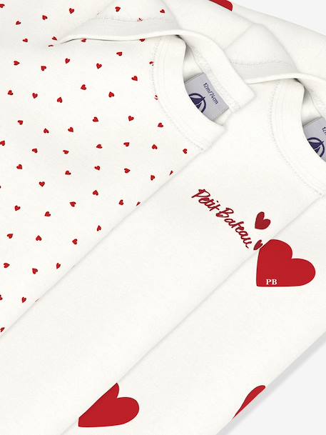 Set van 3 rompers met lange mouwen PETIT BATEAU veel wit+wit - vertbaudet enfant 