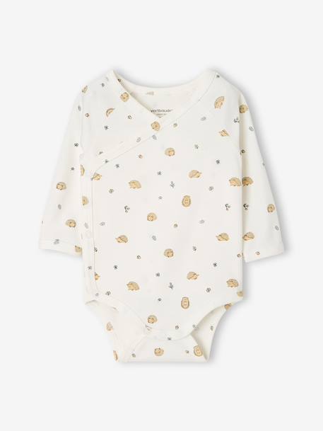 Lot de 2 bodies naissance manches longues cappuccino+rose pâle+vert sauge - vertbaudet enfant 