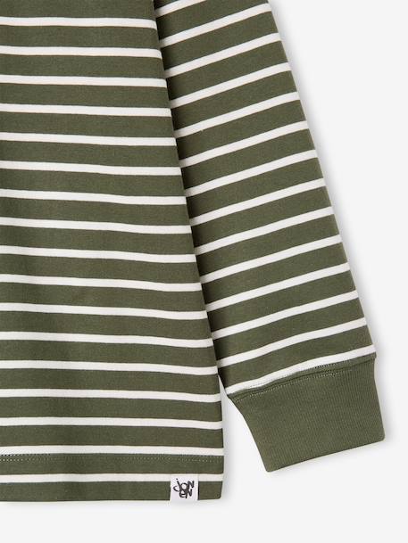 T-shirt rayé garçon oversize anthracite+vert - vertbaudet enfant 