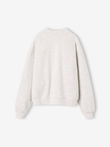 Sweat fille manches longues chocolat+gris - vertbaudet enfant 